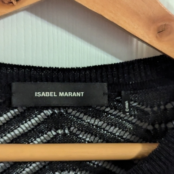 Isabel Marant Womens Sweater Size 38 Black Long Sleeve Pullover Linen Linen Flaw - Picture 3 of 5